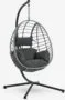 Poltrona pensile BORK L96xH192xT124 cm nero - Grigio