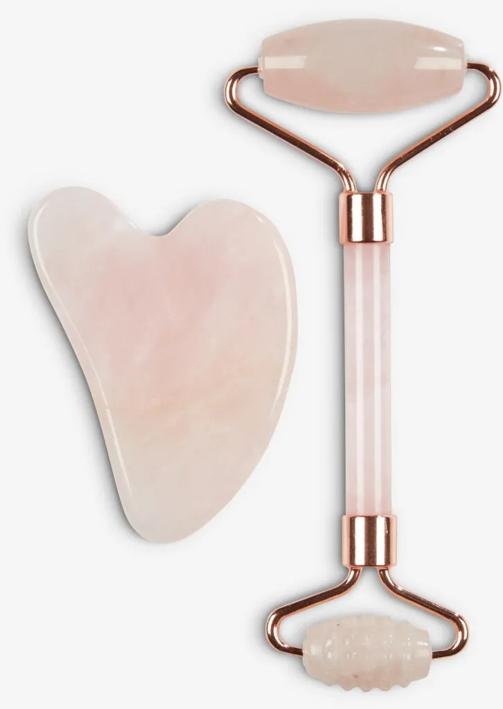Rullo viso e accessorio massaggi in pietra VALLSTA rosa