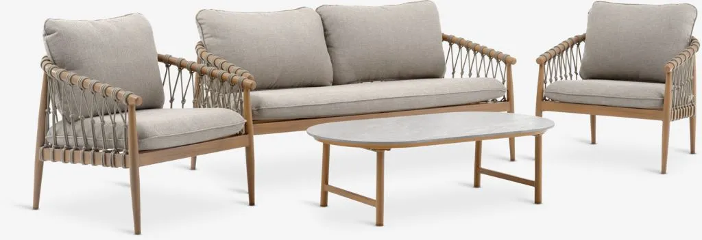 Salotto da giardino DRUMMEHOLM 4,5 posti naturale