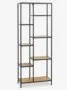 Scaffale TRAPPEDAL 5 ripiani color rovere caldo/nero - 70x178 | Rovere caldo+Nero