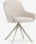 Sedia ROSTRUP girevole tessuto color sabbia/nero - Beige