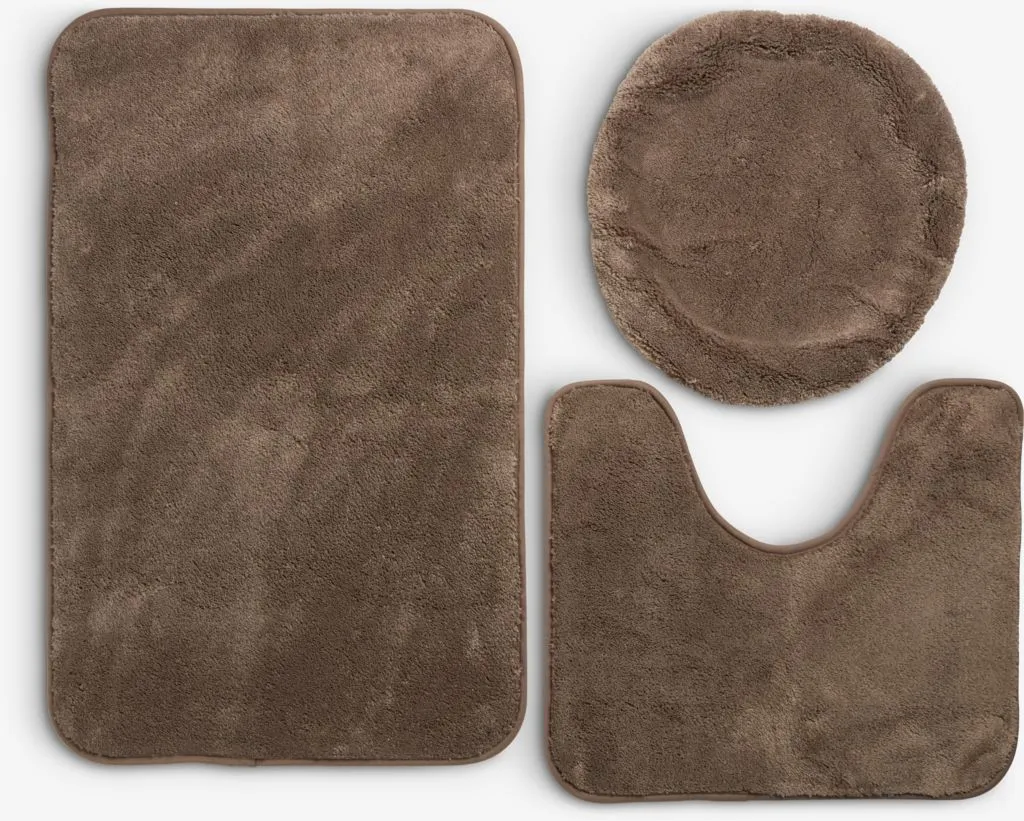 Set di tappeti per bagno TIMSFORS 3 pezzi sabbia scuro