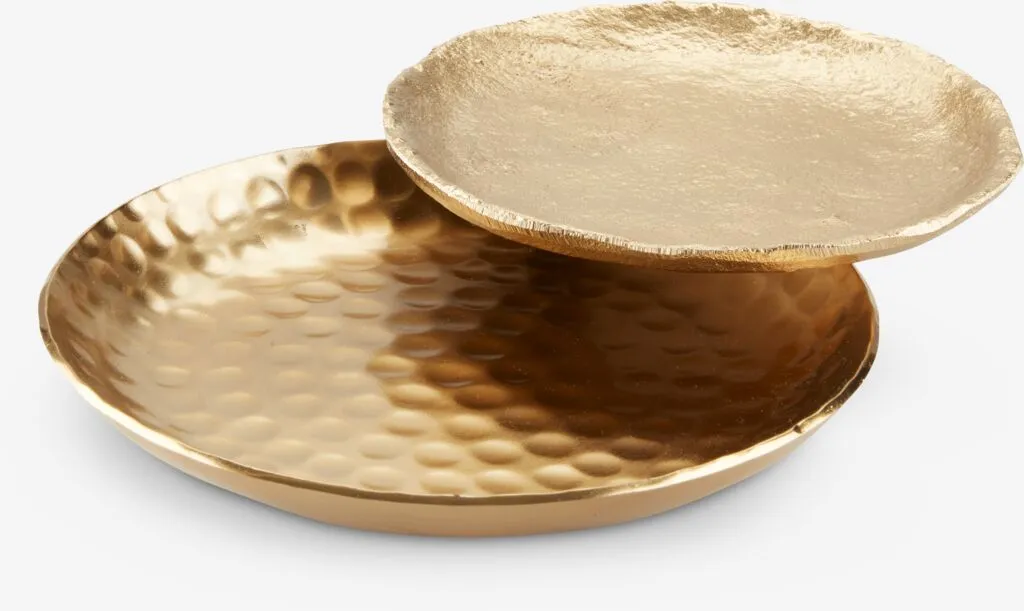 Svuotatasche EDSELE Ø11/14 cm metallo color oro 2 pezzi