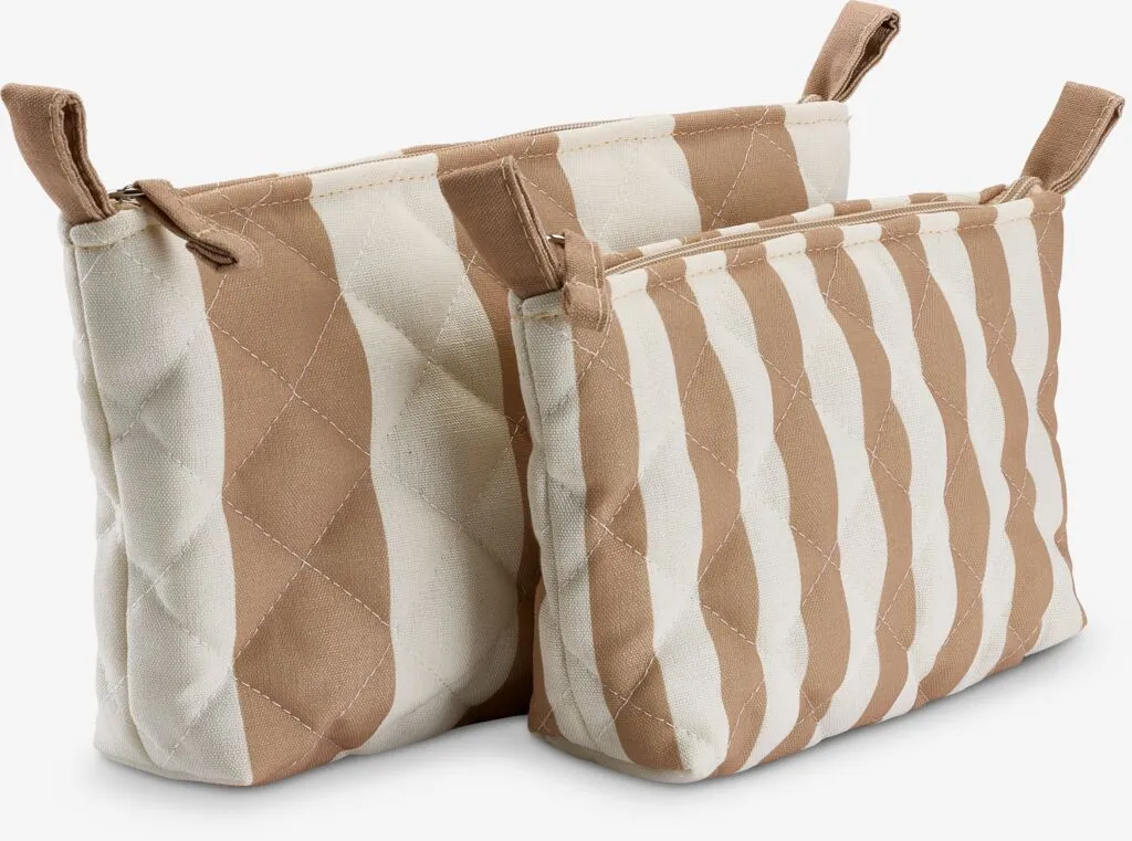 Trousse da viaggio STRIBERG 2 pezzi beige/color avorio