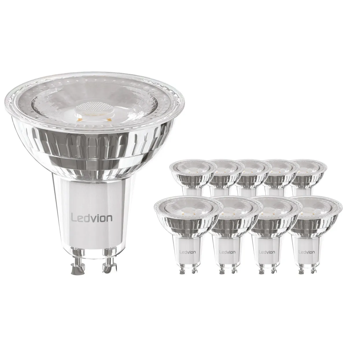 10x Lampadine LED GU10 - 3W - 2700K - 345 Lumen - Bicchiere - Pacchetto sconto