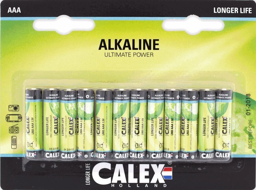 12x Calex Batteria Alcalina AAA - LR03 1.5V