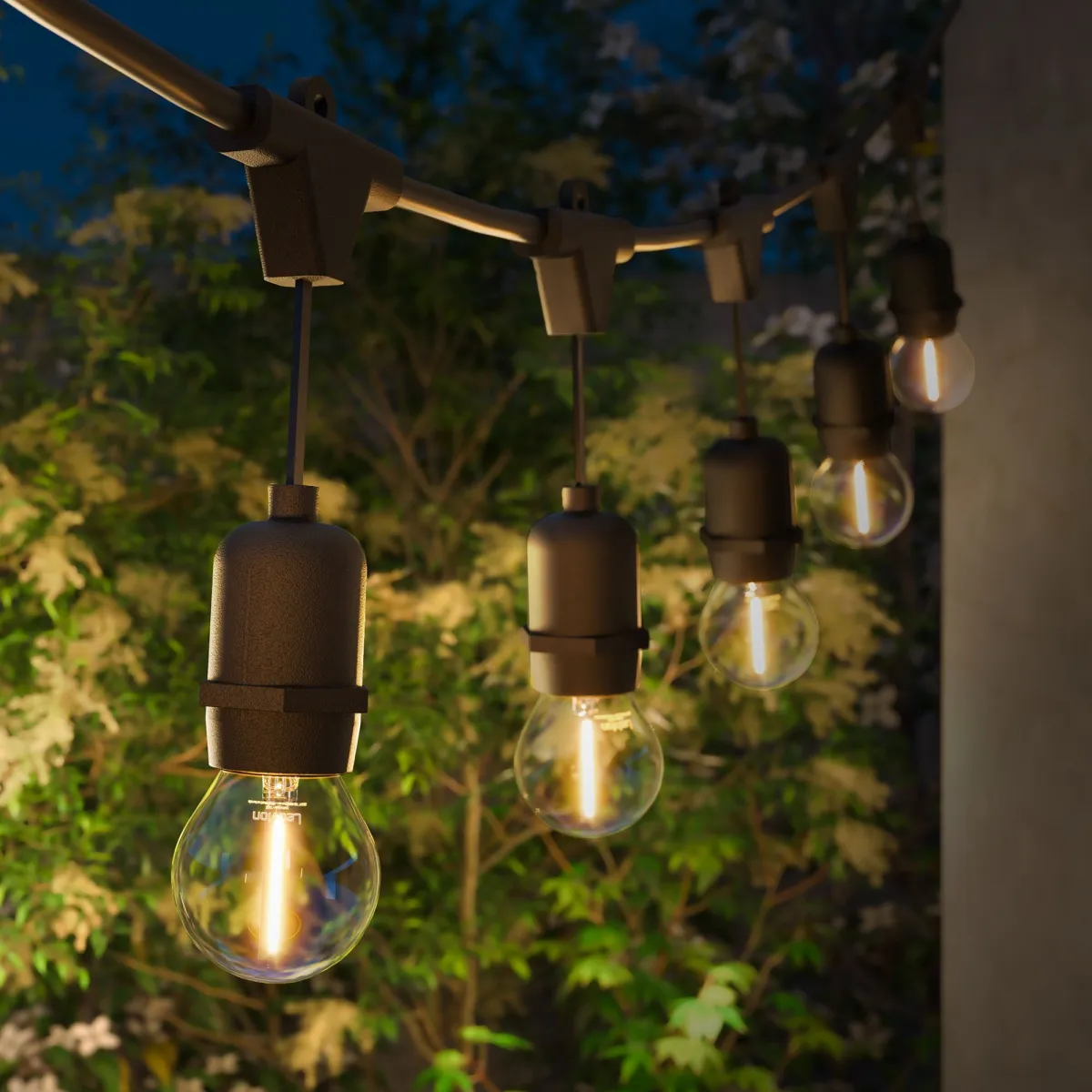 15m Catena Luminosa da esterno + cavo di collegamento da 3 m - IP65 - Collegabile - con 15 lampadine LED