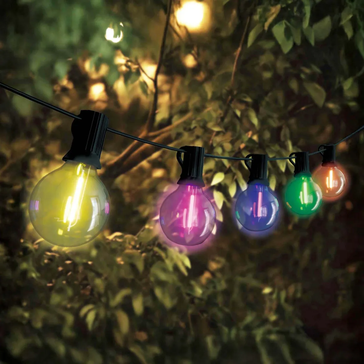 17m Catena Luminosa da Esterno + Cavo di Collegamento da 3m - IP44 - Collegabile - con 30 Lampadine LED