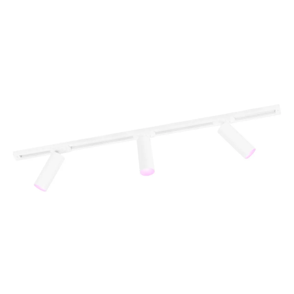 1m Illuminazione a Binario LED Intelligente - 3 Faretti GU10 - 4.9W - RGB+CCT - Dimmerabile - Binario Monofase - Bianco