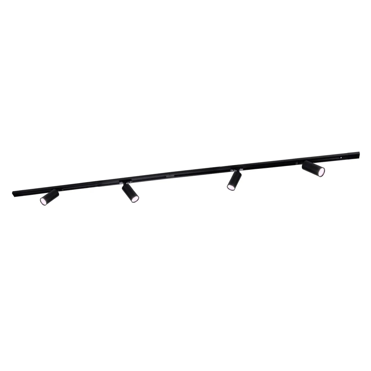 2m Illuminazione a Binario LED Intelligente - 4 Faretti GU10 - 4.9W - RGB+CCT - Dimmerabile - Binario Monofase - Nero