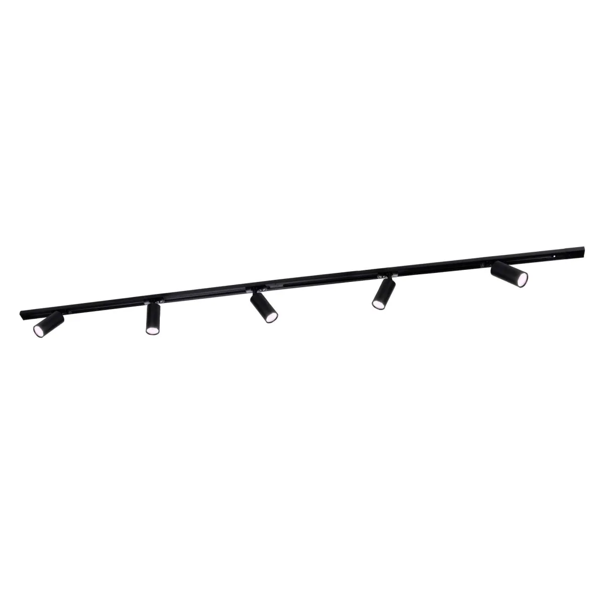 2m Illuminazione a Binario LED Intelligente - 5 Faretti GU10 - 4.9W - RGB+CCT - Dimmerabile - Binario Monofase - Nero