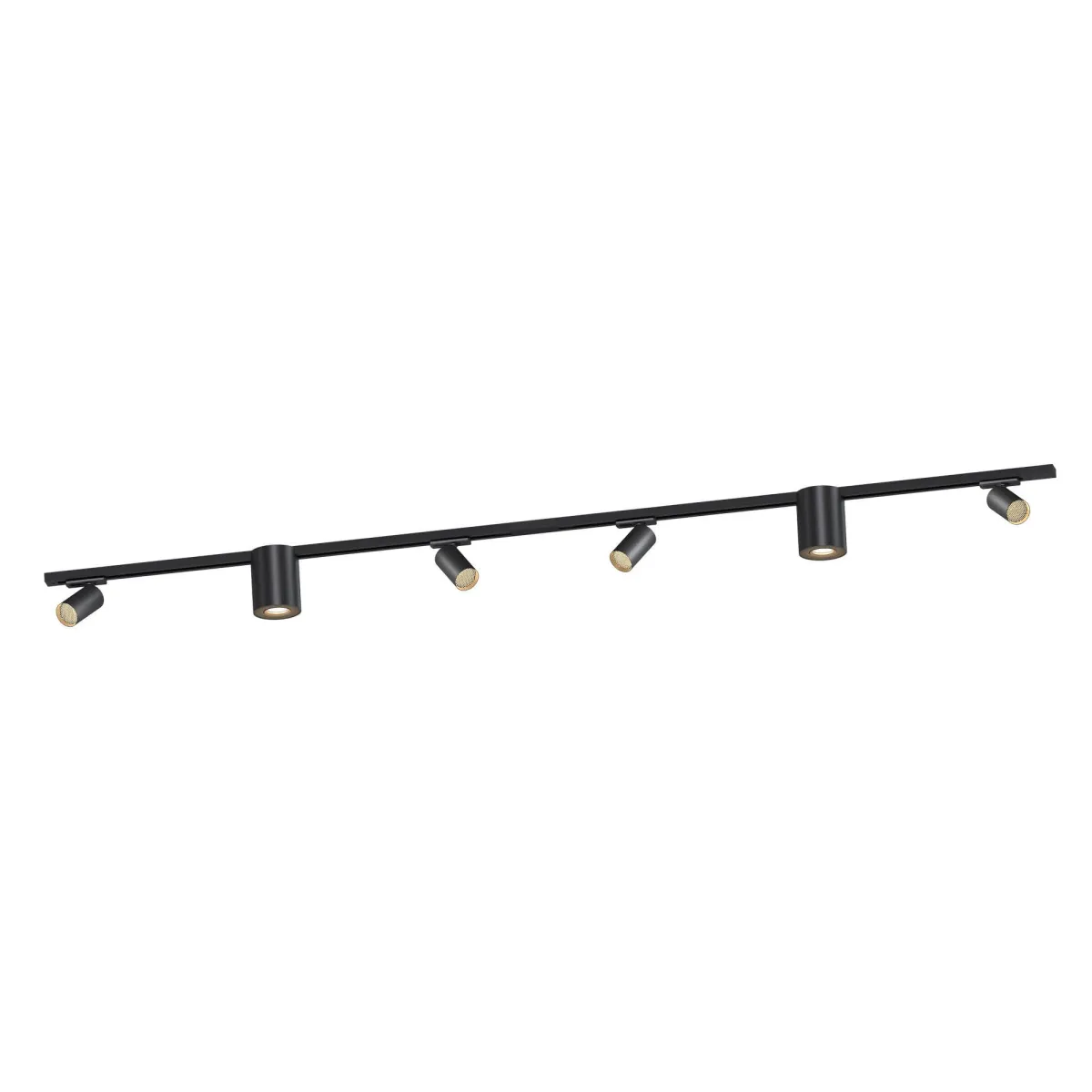 2m Sistema a Binario LED - 2 Faretto a Soffitto / 4 Faretto a Binario - Dimmerabile - Binario Monofase - Nero