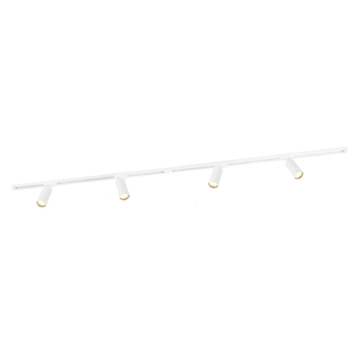2m Sistema a Binario LED - 4 Faretti GU10 - 3W - 2700K - Dimmerabile - Binario Monofase - Bianco