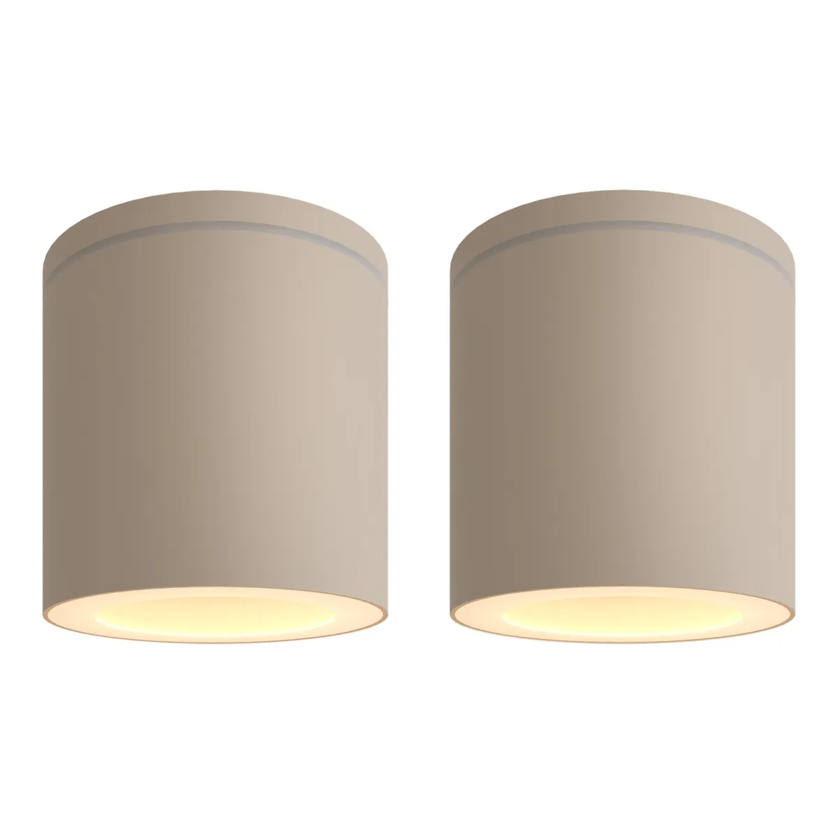 2x Applique da Soffitto per Esterni - IP54 - Attacco GU10 - Beige