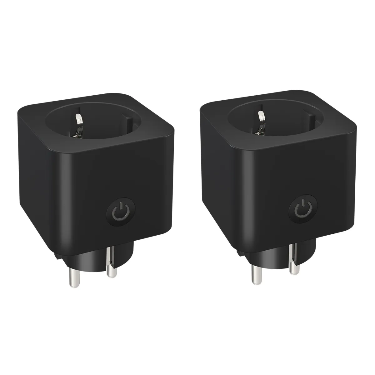 2x Presa Smart WiFi Ledvion con Timer e Risparmio Energetico - Presa Smart - App Calex - Controllo Vocale - Nero