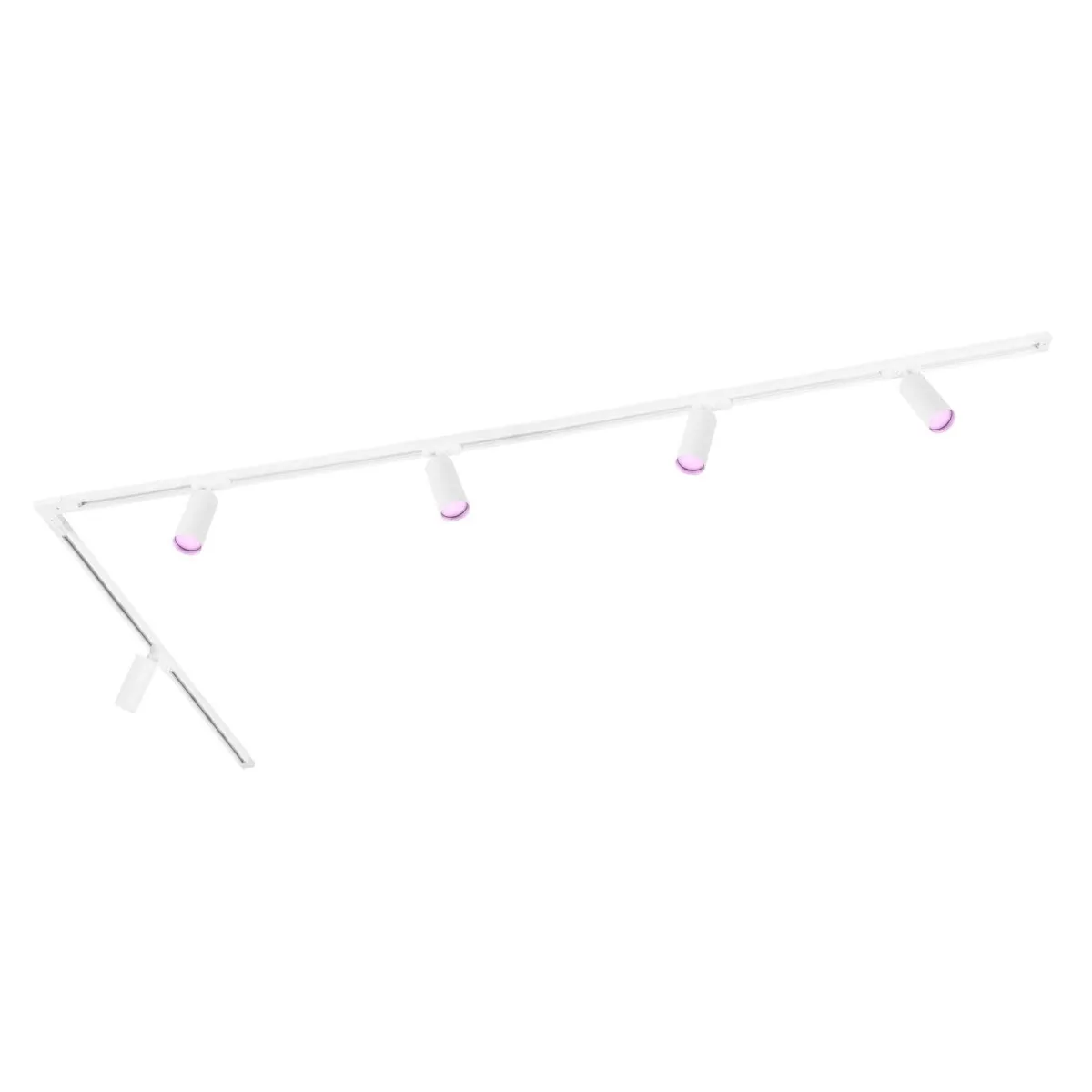 3m Illuminazione a Binario LED Intelligente - 5 Faretti GU10 - 4.9W - RGB+CCT - Dimmerabile - Binario Monofase - Bianco