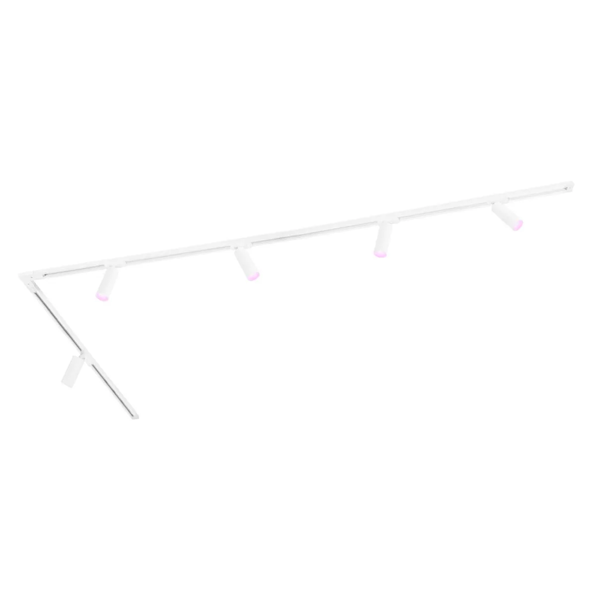 3m Illuminazione a Binario LED Intelligente - 5 Faretti GU10 - 4.9W - RGB+CCT - Dimmerabile - Binario Monofase - Bianco