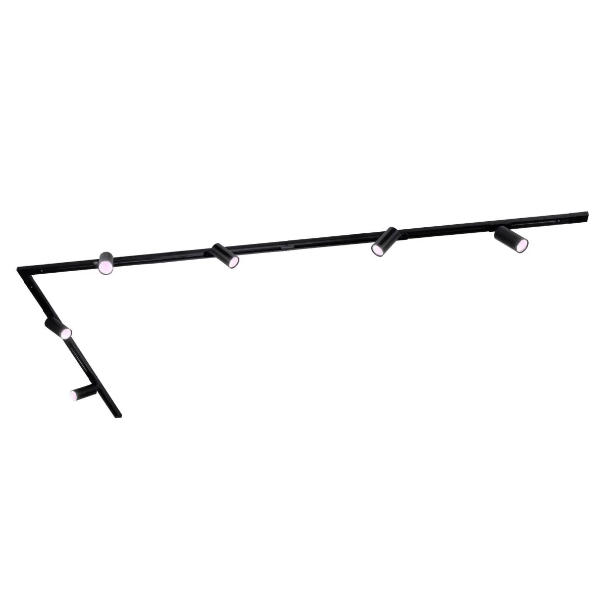 3m Illuminazione a Binario LED Intelligente - 6 Faretti GU10 - 4.9W - RGB+CCT - Dimmerabile - Binario Monofase - Nero