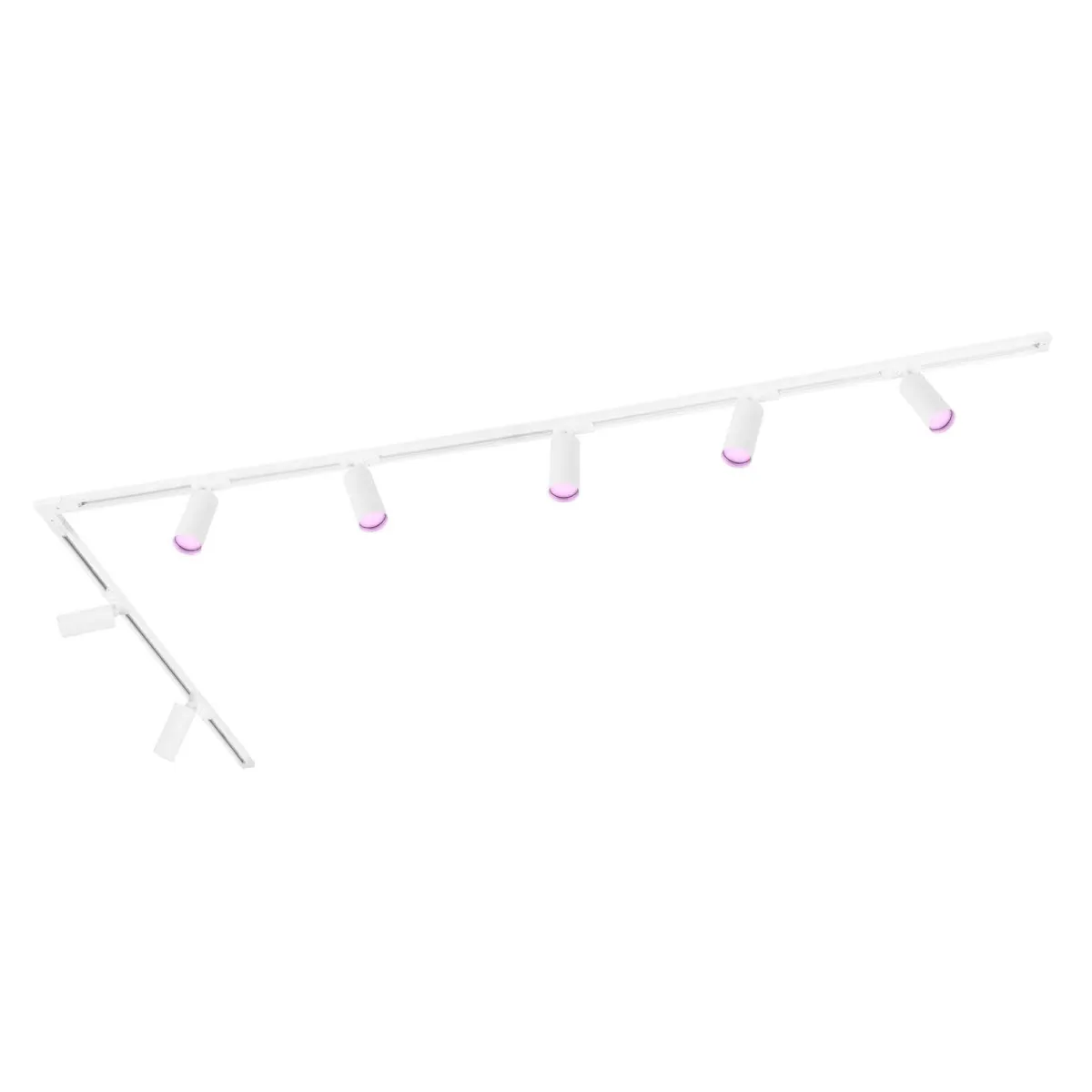 3m Illuminazione a Binario LED Intelligente - 7 Faretti GU10 - 4.9W - RGB+CCT - Dimmerabile - Binario Monofase - Bianco