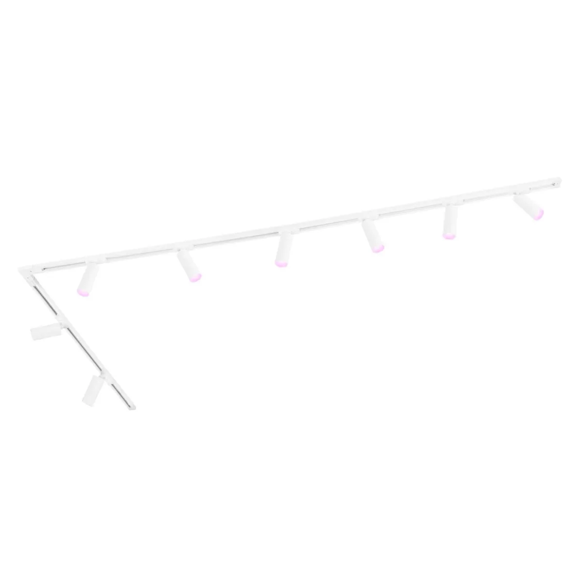 3m Illuminazione a Binario LED Intelligente - 8 Faretti GU10 - 4.9W - RGB+CCT - Dimmerabile - Binario Monofase - Bianco