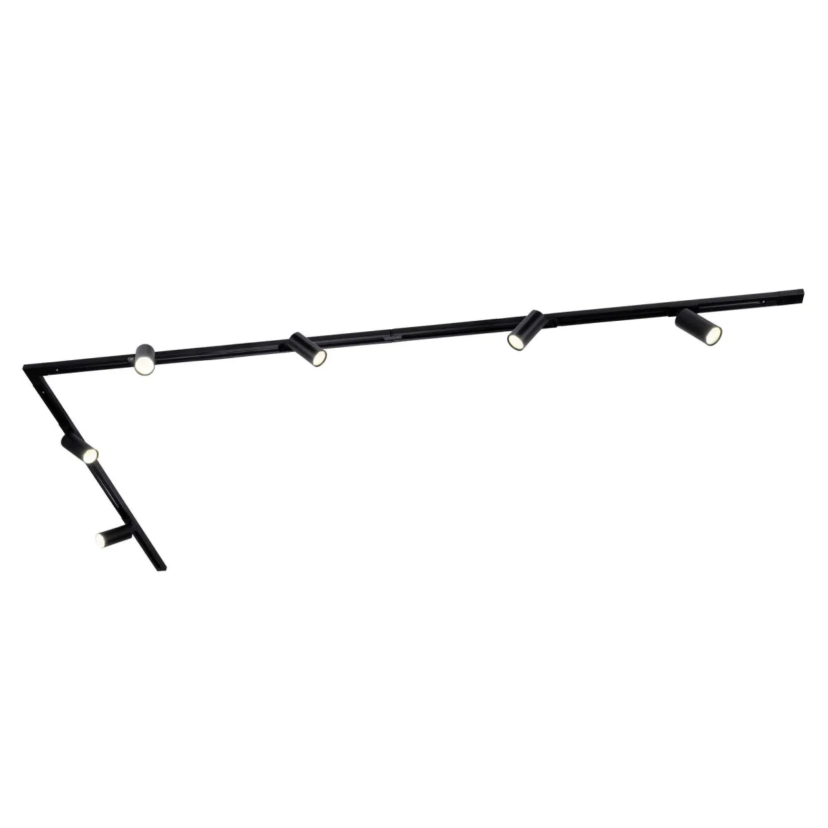 3m Sistema a Binario LED - 6 Faretti GU10 - Dimmerabile - Binario Monofase - Nero