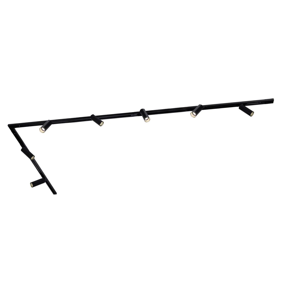3m Sistema a Binario LED - 7 Faretti GU10 - Dimmerabile - Binario Monofase - Nero