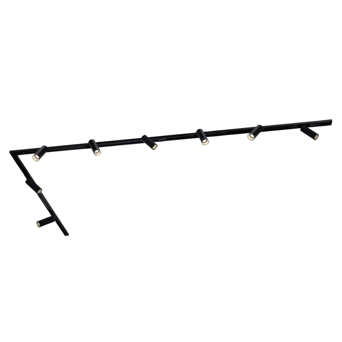 3m Sistema a Binario LED - 8 Faretti GU10 - Dimmerabile - Binario Monofase - Nero