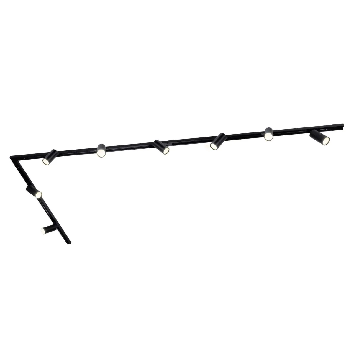 3m Sistema a Binario LED - 8 Faretti GU10 - Dimmerabile - Binario Monofase - Nero