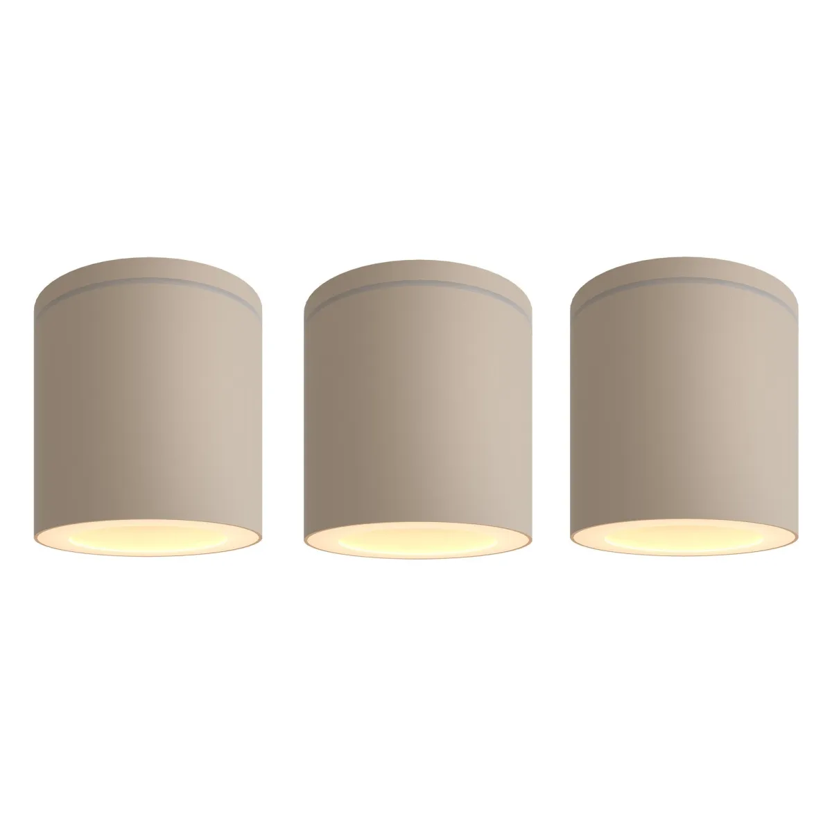 3x Applique da Soffitto per Esterni - IP54 - Attacco GU10 - Beige