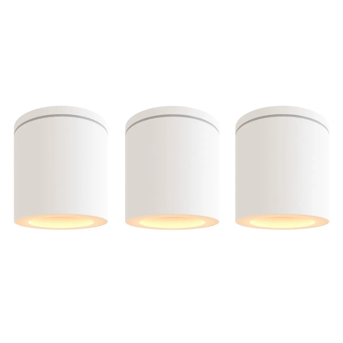 3x Applique da Soffitto per Esterni - IP54 -  Attacco GU10 - Bianco