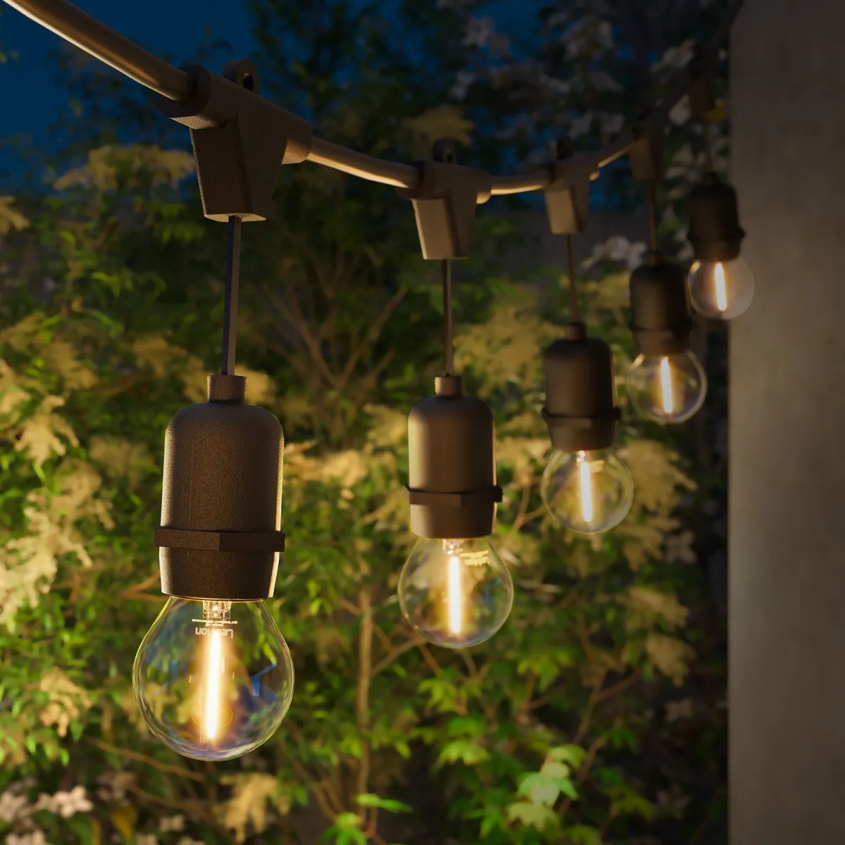 50m Catena Luminosa da esterno + cavo di collegamento da 3 m - IP65 - Collegabile - con 50 lampadine LED