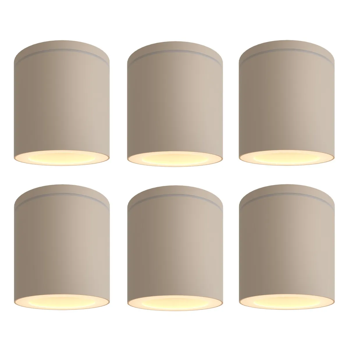 6x Applique da Soffitto per Esterni - IP54 - Attacco GU10 - Beige