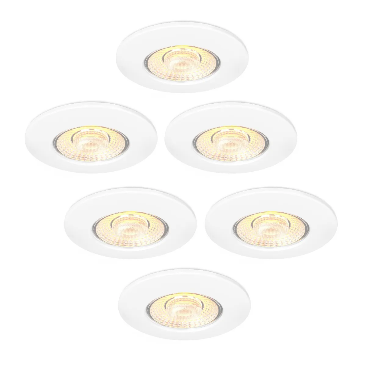 6x Faretti da Incasso LED Dimmerabili Bianco - IP65 - 5W - CCT - ø75 mm - 5 anni di garanzia  - Adatto per il bagno