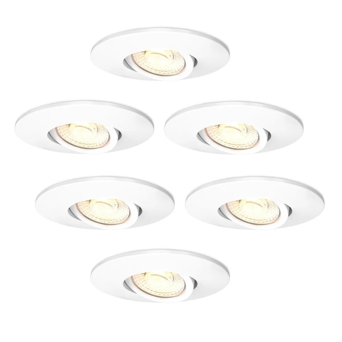 6x Faretti da Incasso LED Dimmerabili Bianco - IP65 - 6W - CCT - ø98 mm - 5 anni di garanzia  - Adatto per il bagno