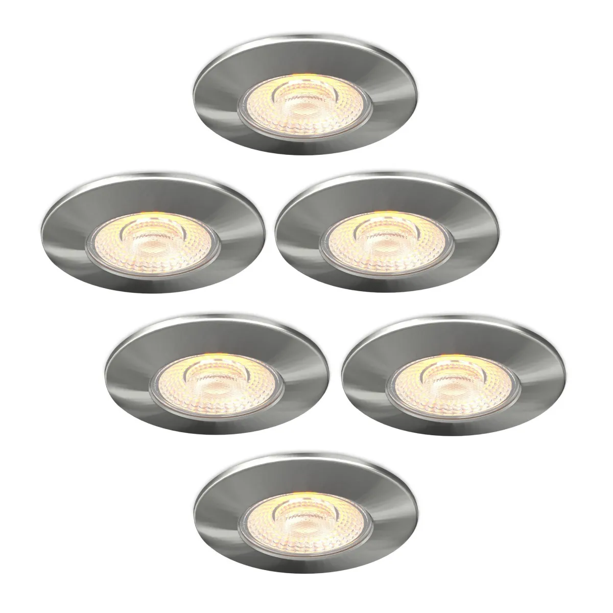 6x Faretti da Incasso LED Dimmerabili Nichel - IP65 - 5W - CCT - ø75 mm - 5 anni di garanzia  - Adatto per il bagno