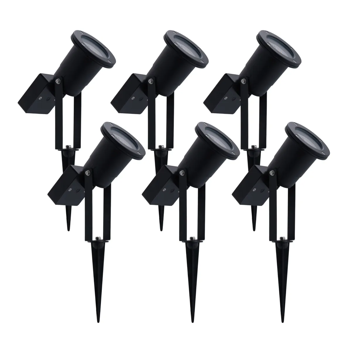 6x Faretto da Esterno Solare con Picchetto - Nero - IP65