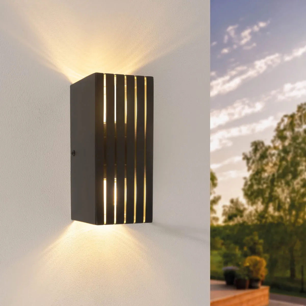Aplique da Parete LED da Esterno - Dimmerabile - 2x Attacco G9 - IP44 - Grigio - Adatta per Interni ed Esterni