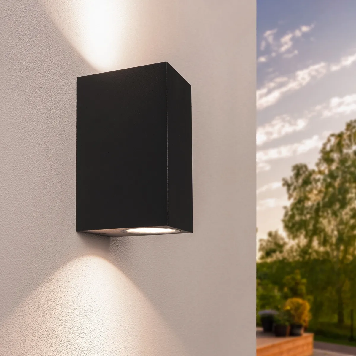 Applique da Esterno - Cube - Bidirezionale - IP54 - Attacco GU10 - Nero