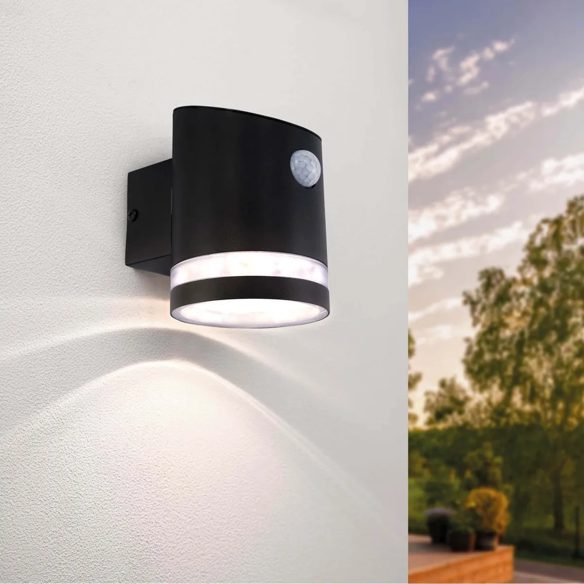 Applique da Esterno LED Solare con Sensore - Elara - Nero - 3000K - 150 Lumen - IP44