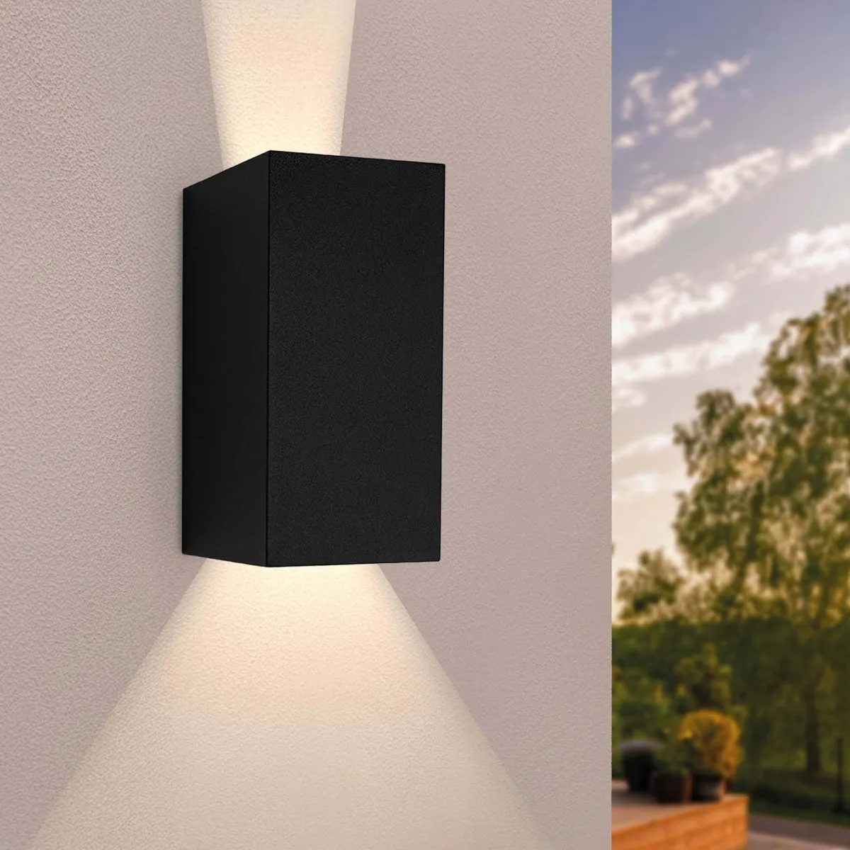 Applique da Esterno LED Up & Down Cube Nero - 3000K - 7W - IP54
