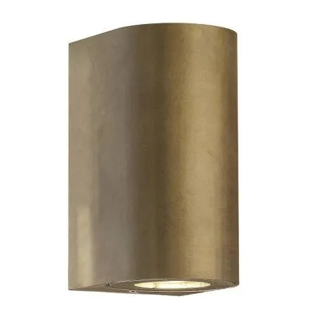 Applique da Esterno Ottone - Bidirezionale - Attacco GU10 - IP44 - Canto Maxi 2 - 15 anni di garanzia