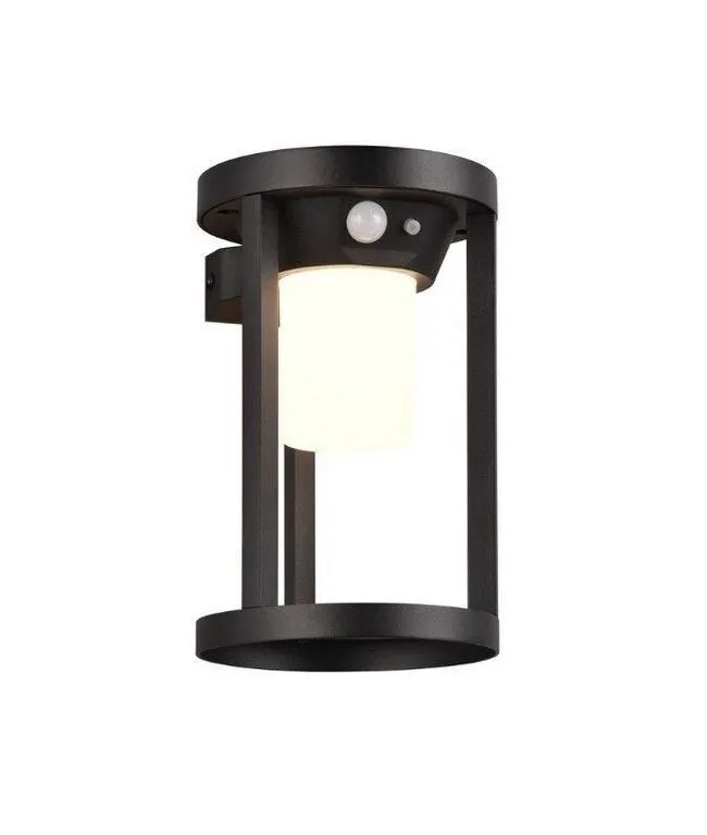 Applique da Esterno Solare LED con Sensore di Movimento - Carmo - 3000K - 2W - IP54 - Nero