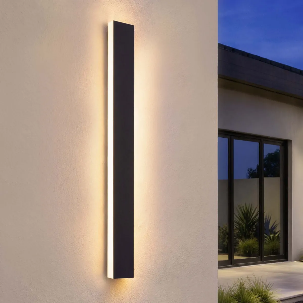 Applique da Parete Esterna LED – Illuminazione per Villa – 100 cm – 23W – 2700K – IP65 – Nero