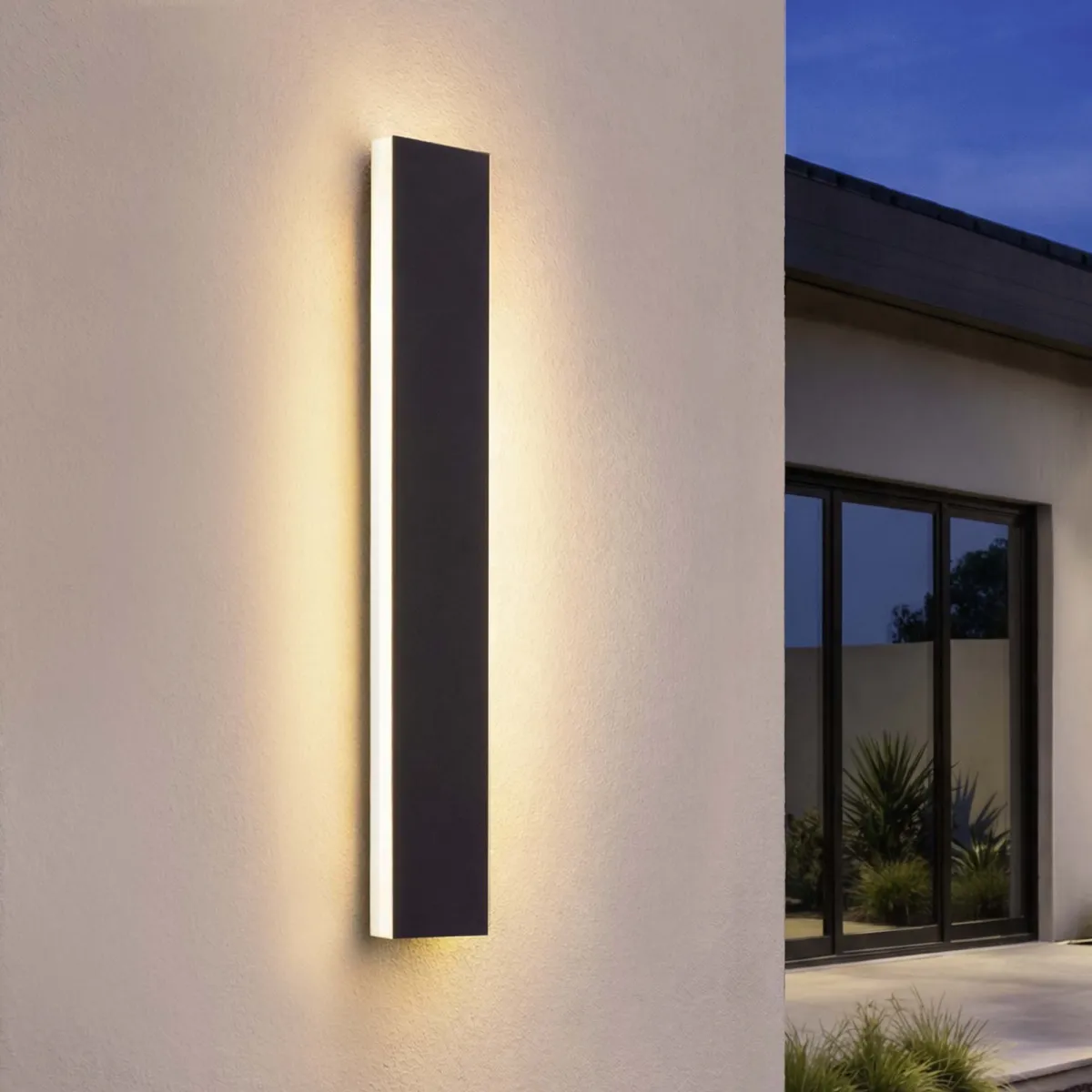 Applique da Parete Esterna LED – Illuminazione per Villa – 60 cm – 12W – 2700K – IP65 – Nero