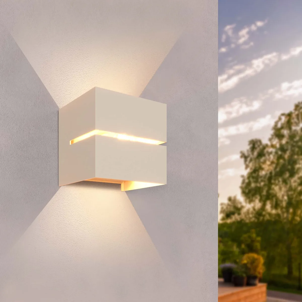 Applique da Parete LED - 3W - 3000K - Beige - IP54 - Bidirezionale - Adatta per Interni ed Esterni