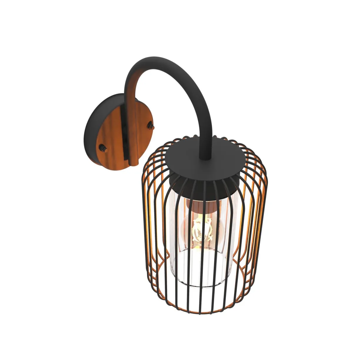 Calex Applique da Parete LED - Raccordo E27 - IP44 - Nero