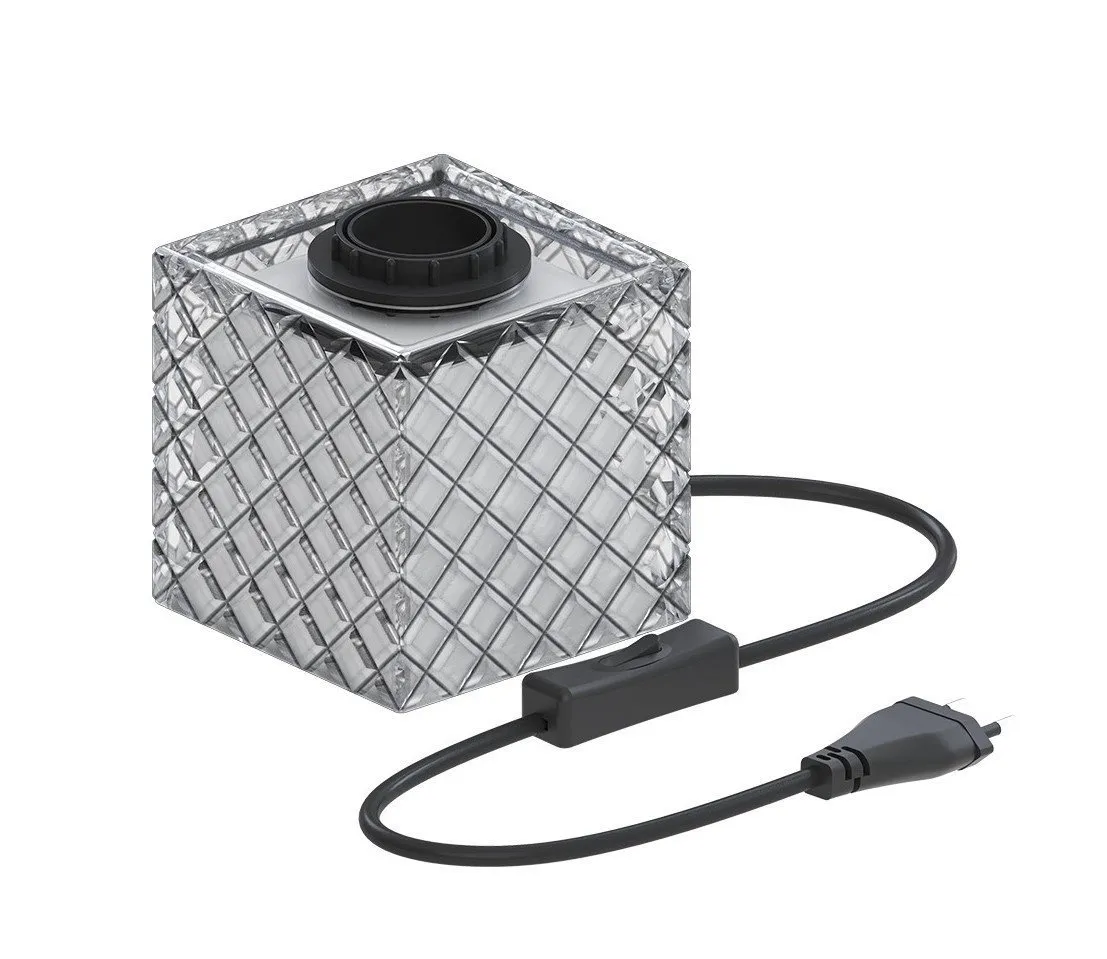 Calex Portalampada E27 – Portalampada con Corda - Nero Bianco - Bicchiere