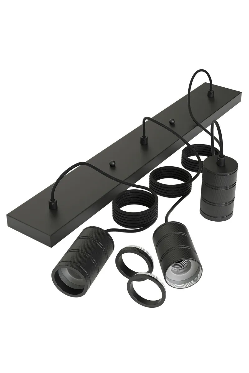 Calex Rosone Completo - 3 Cavi - Attacco E27 - Nero