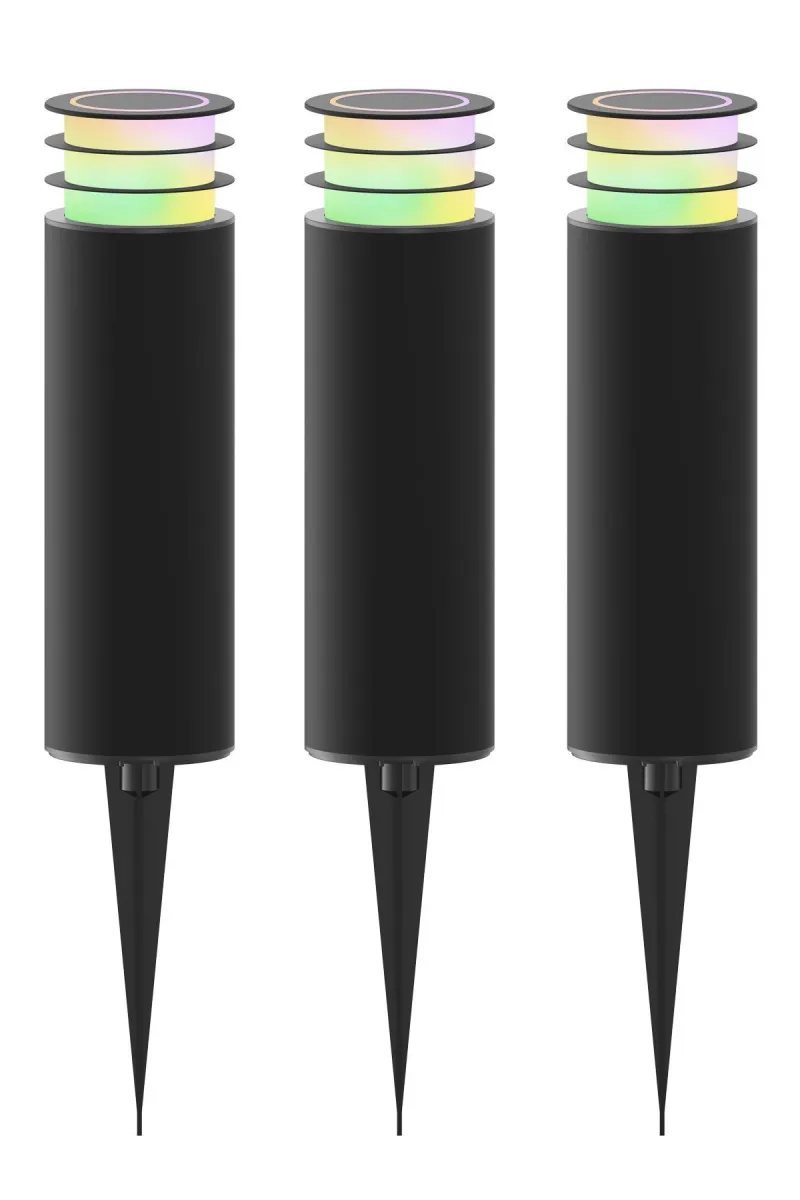Calex Smart WiFi Lampada da esterno da terra - RGB - IP44 - Pronto all'uso - Bluetooth Mesh - Illuminazione del Percorso