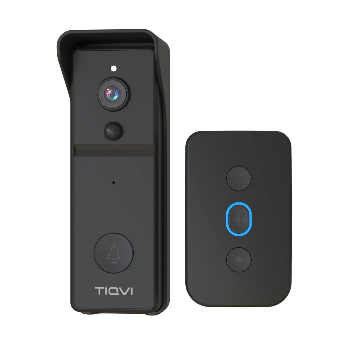 Campanello Intelligente con Videocamera – Videocitofono Cablato senza Abbonamento - WiFi - Full HD - Incl. Chime